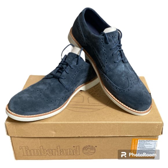 Timberland Earthkeepers Suede Blue Wingtip Men's Shoes, Size 10, EUC - Picture 1 of 7